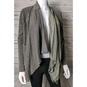 Saturday‎ Sunday Anthropologie M Small Green Gray Draped Seamed Cardigan | L1